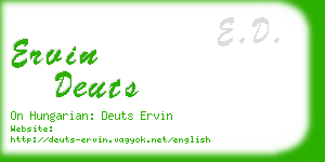 ervin deuts business card